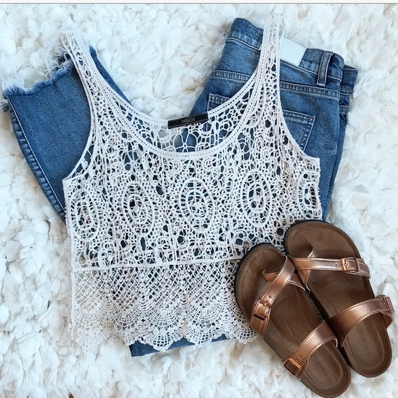 Anthropologie Tops - Anthropologie Crochet Knit Tank Top